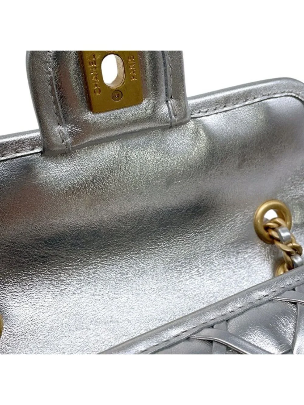 Chanel Chain Shoulder Bag Mini Flap CC Logo Calfskin